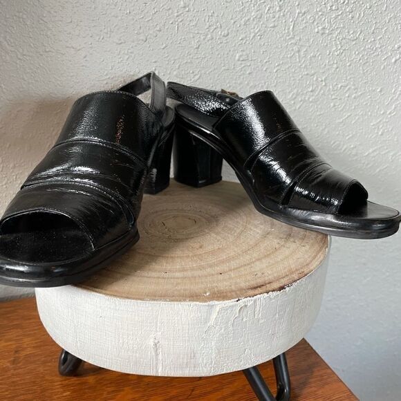 Power Sole Black Sling Back Heels Size 38 EUC - Picture 5 of 8